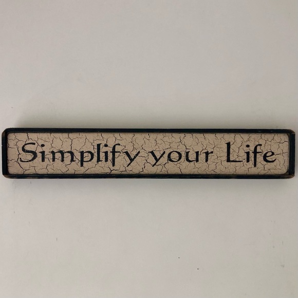 🌼 Simplify Your Life Distressed Rustic Wooden Wall Decor Sign - Picture 1 of 6